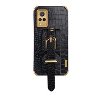 Zeallion Crocodile Pattern Wristband Phone Case For [Vivo IQOO NEO Y7S Y17 Y3 Y3S Y5S Y19 Y50 Y30 Y3