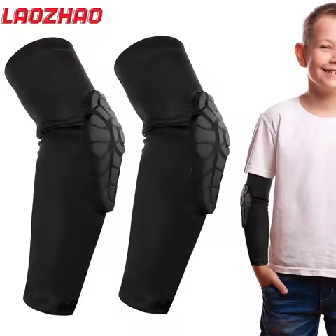 LAOZHAO 1PCS Kids 3-in-1 Honeycomb Protective Set, Shockproof Arm Knee Elbow Pads for Basketball Bas