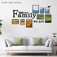 We Are Family Wall Decal Adhesive Acrylic 3D Photo Frame Mirror Wall Sticker 51.2 x 28.7inch 3D Photo Frame Mirror Wall Sticker Removable 3D Photo Frame Mirror Wall Sticker ILADA