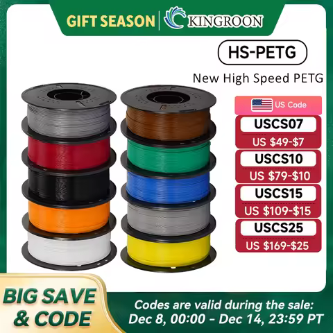 KINGROON Newest HS-PETG 3D Printer Filament 1.75mm High Speed 3D Printinng Material Hyper PETG 5KG 1