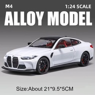 1:24 M3 GTR M4 Alloy Miniature Model Toy Diecast Cars Front Wheel Steering Doors Opened Sound Light 