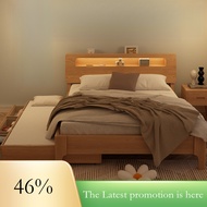 Solid Wood Trundle Bed Beech Small Apartment Pull-Out Bed Children's Bunk Bed Double-Decker Bed haih