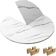 YUGXTH Large Round Foldable Table Top, Solid Wood Replace Table Top, 4-Fold Round Table Top Extender