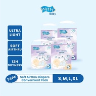 [Mum's Club Free Sample] Wetty Baby Soft Airthru Baby Diapers Tape Single S20/M18/L16/XL14 (1 pack)