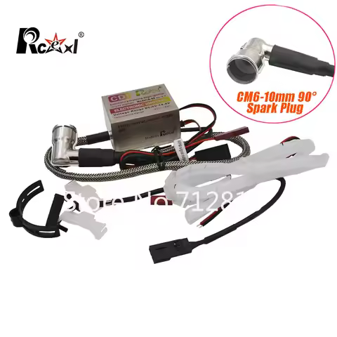 Rcexl Ignition CDI CM6-10mm 90 Degree Spark Plug DA DLE Gas Petrol Engine Rc Airplane for DLE20/DLE3