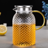 Heat-Resistant Glass Cold Water Pitcher Hammered Juice Pitcher Tea Pitcher Household Cold Boiled Wat
