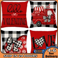 CALLENDERA Valentines Day Pillow Covers Decorative Love Heart Buffalo Plaid Valentine Pillows Valentines Day Decorations Accessories For Home Office Sofa Living Room Bedroom Bed 18 x 18inch 4pcs