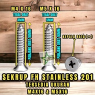TERLARIS SEKRUP M5X16 STAINLESS SS 201 - SEKRUP FH TAPPING SCREW | COD