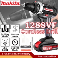 Makita Cordless Hammer Drill 688VF Power 20NM 4500RPM High Torque 29PCS Set Screw Driver Set Concrete