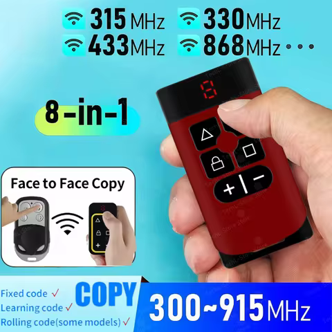 300MHz - 915MHz Multi Frequency Brand Rolling Code Garage Door Remote Control Duplicator 8 in 1 Univ