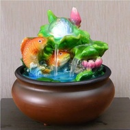 Good Luck and Fortune Gadget Make a Fortune as Endless as Flowing Water Fountain from the Wind Carp Lotus Table Type Water Purifier Feng Shui Fortune Jinbao Fengshui Ball Fish Every Year Five-Way God of Wealth Good Luck Comes Toad Water Basin