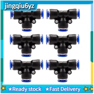 【J&U】100Pcs PE Pneumatic Fittings Fitting Plastic T Type 3-Way for 4Mm 6Mm 8Mm 10Mm Tee Tube Quick C