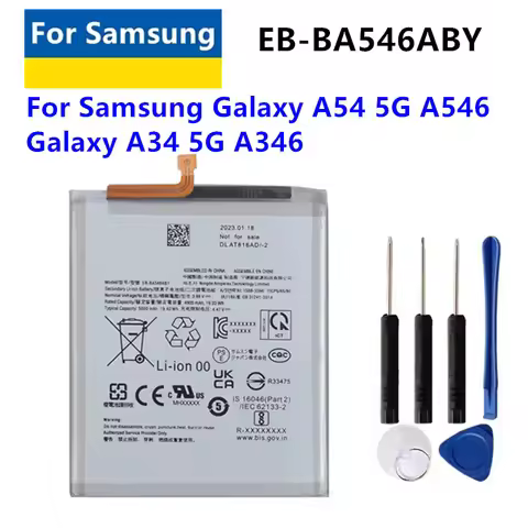 4905mAh/5000mAh EB-BA546ABY Battery For Galaxy A54 5G A546/Galaxy A34 5G A346 Batteries +Tools