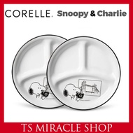 CORELLE KOREA Snoopy&amp;Charlie 3-Compartment Plate Small 2p Set Round Plate / Dinnerware