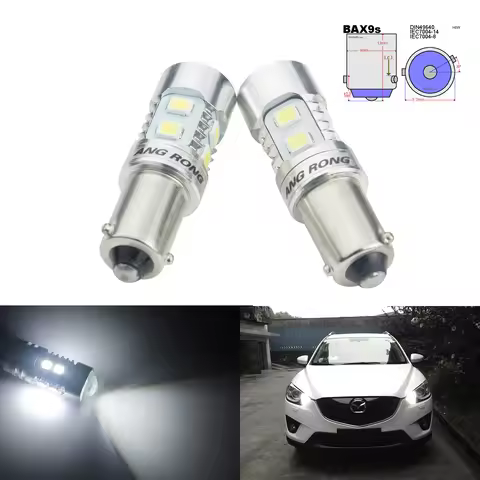 ANGRONG 2x BAX9S H6W 10W LED Sidelight Bulb Xenon White For BMW 3 series F30 F31 F34