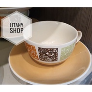 Coffee Cup With Saucer 7 Oz Square Design Bright Colors