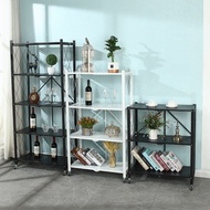 Installation-Free Folding Kitchen Multifunctional Shelf Floor Multi-Layer Storage Rack Storage Rack 
