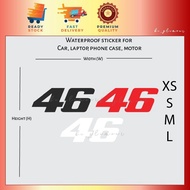 Number 46 logo sticker reflective stiker Valentino Rossi motor grand prix Waterproof Car kereta helm