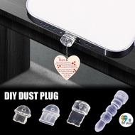 HOT DIY Dust Plug Transparent Charging Port Dust Plug  for IPhone Android Type C Plug Plug Protectio