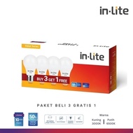 IN-LITE LED BULB VALUE INB010 PACKAGE 3 GET 1 FREE BULB FITTING E27 9 WATT