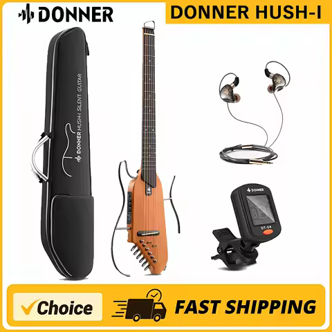 Donner HUSH-I Intelligent Silent Guitar Travel Portable Detachable Folk Headless Wooden Guitar