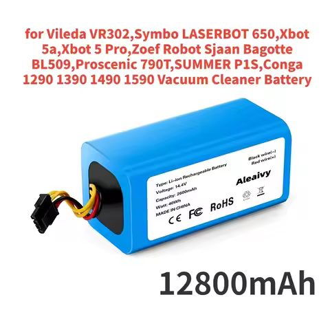 14.4V 12800mAh 3500mAh Lithium-ion Battery For Cecotec Conga 1290 1390 1490 1590 Robot Vacuum Cleane