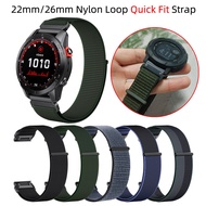 22mm 26mm Nylon Loop Strap Sports Wriststrap Quick Fit Band For Garmin Descent Mk3i 51mm Mk2i Mk2 Mk