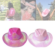 【CH*】 Light-Up Pink Kids Cowgirl Hat Child Blinking Cowgirl Hats Cowboy Costume Accessories for Wome
