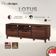 Flexidesignx Tv Cabinet 160cm Soft Close Door, 1 Drawer, Walnut console, fit Up to 65inch Tv-LOTUS