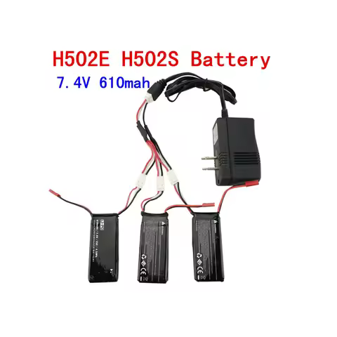 Hubsan X4 H502S H502E Quadcopter 7.4V 610mAh Li-po Battery and Charger Set for Hubsan Drone Spare Pa