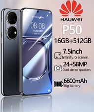 【ใหม่เอี่ยม 100% 】โทรศัพท์มือถือ HAUWEI P50 หน้าจอ7.5นิ้ว Smartphone 4G/5G 16GB+512GB 24+58MP โทรศัพท์บางๆ ราคาถูก ใช้งานได้เร็ว เรียนรู้ อินเทอร์เน็ต เล่นเกม ฟังเพลง โทรศัพท์มือถือ แบตเตอรี่ 8000mAh กล้อง HD ปลดล็อคด้วยใบหน้า ระบบนำทาง GPS ใส่ได้สองซิม