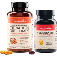 NatureWise Curcumin Turmeric 2250mg & Vitamin B12 1000mcg Softgels Joint port Energy Levels 60 Count