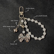 GANTUNGAN [beadsbywids] Bagcharm Y2K Bagcharm Silver White/ Bag Hanger Y2K