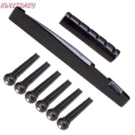 For Acoustic Guitar Accessories Set Nut Saddle and 6 Bridge Pins for Replacement