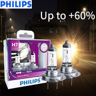 Philips H7 VisionPlus 12V 55W PX26d Halogen Car Headlight VP +60% Bright Auto Lamps Original Light N