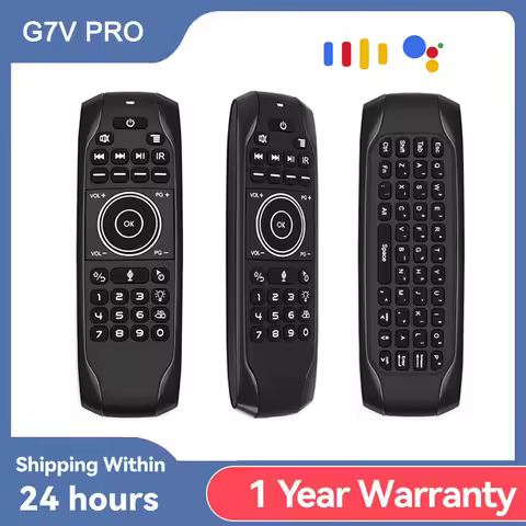 Newest G7V PRO Backlit Voice Gyroscope Wireless Air Mouse with Russian English keyboard 2.4G Smart V