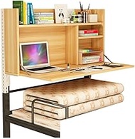 SMLZV Computer Desk,Bed Desk,Space Saver Multi-Functional Wall Mounted Desk,Multi-Layer Storage,for Dormitory Lower Berth(with Lock+Tool)