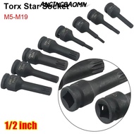 ANGINGBAOMN 1Pcs 12 Point Torx Socket, Cr-Mo Steel Long Bit Electric Drill Socket Adapter, 78mm Leng