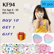 "FREE 🎁 "10pcs Korean KF94 Kids Mask Cartoon KF94 Children Face Mask Kf94 Budak Corak Mask KF94 kana