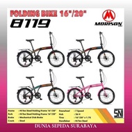SEPEDA LIPAT MORISON MS-8119 UKURAN 16 & 20 INCH 7 SPEED BONCENGAN BARU - TERBAIK