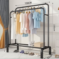 LG Double Stand Hanger Gawang Besi Kuat Stand Hanger Butik Bazar Display Rak Gantungan Baju Aestheti