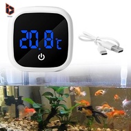 [Blesiya] Aquarium Thermometer Celsius/ Fahrenheit USB Rechargeable Touch Screen Fish Tank Accessory