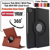 For Lenovo Tab M10 HD (2nd Gen) TB-X306 /M10 TB-X605F TB-X505F /M10 FHD Plus TB-X606 Tablet Protective Cover Fashion 360° Rotating Stand Flip Leather Case