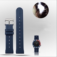 นุ่มสายนาฬิกาซิลิโคนเปลี่ยนสายหนังนาฬิกาข้อมือสำหรับ Seiko 5 Diver นาฬิกาสไตล์ Repair Part