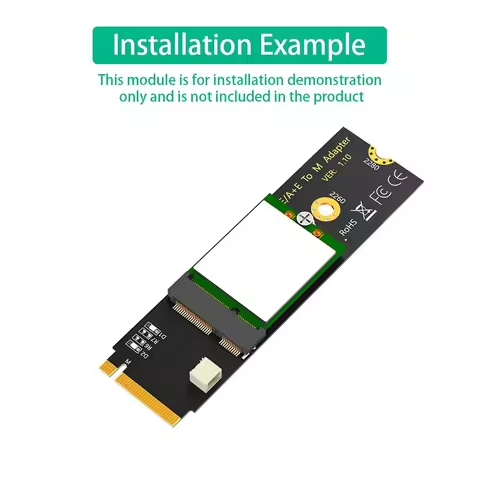 M.2 NGFF A E Key WiFi Card To M.2 Key M SSD Adapter M.2 NGFF A E Key Module Durability PCIe Interfac