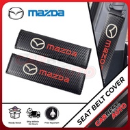 [FACTORY PRICE 2pcs] Mazda Car Safety Seat Belt Cover Carbon Fibre 2 3 6 cx3 cx5 cx30 cx9 accessories