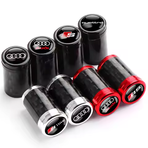 4Pcs Car Tire Valve Cover Tyre Wheel Air Stem Valve Cap for Audi Sline A3 A4 A5 A6 A7 A8 TT Q3 Q5 Q7