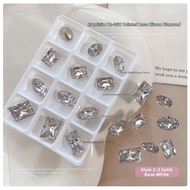 Nail Decor K9 Large Zirconia Hearts Square Long Shapes
