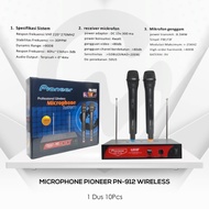 mic wireless double PIONEER PN 912-microphone tanpa kabel pioner murah