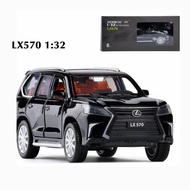 Mô hình xe ô tô LX570 tỉ lệ 1:32 màu đen xe bằng sắt mở full các cửa xe chạy bằng cót